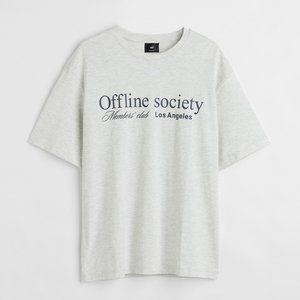 H&M MEN GRAPHIC TEE RELAXED FIT L